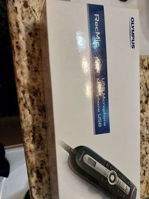 Olympus RecMic II RM-4010P Unidirectional Corded Push Button Microphone - Image 1 of 4