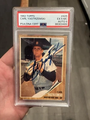 1962 Topps Carl Yastrzemski Auto Hall Of Fame PSA 5/9 - Image 1 of 3
