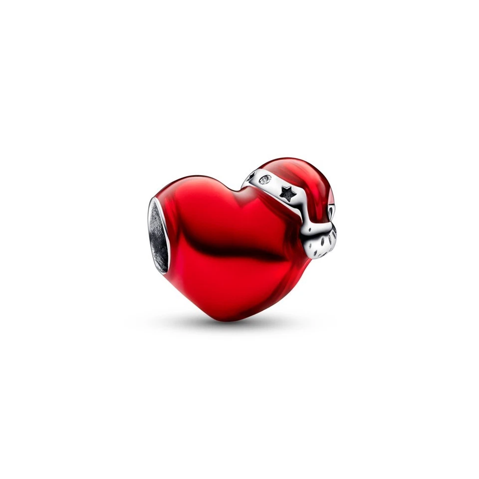 Pandora Charm 792336C01 Rotes Metallic-Weihnachtsherz Charm 925/- - Bild 1 von 1