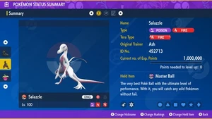 Pokemon Scarlet and Violet PSV - Shiny 6IV Salazzle - Picture 1 of 3