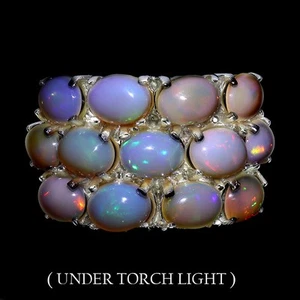925 Sterling Silver Ring Oval Fire Opal 8x6mm Natural Gemstone Jewelry Size 9 - Picture 1 of 13