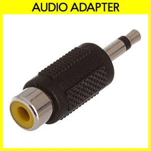 Adaptador de 3,5 mm a RCA 1/8" enchufe auxiliar a conector RCA convertidor recto - Imagen 1 de 3