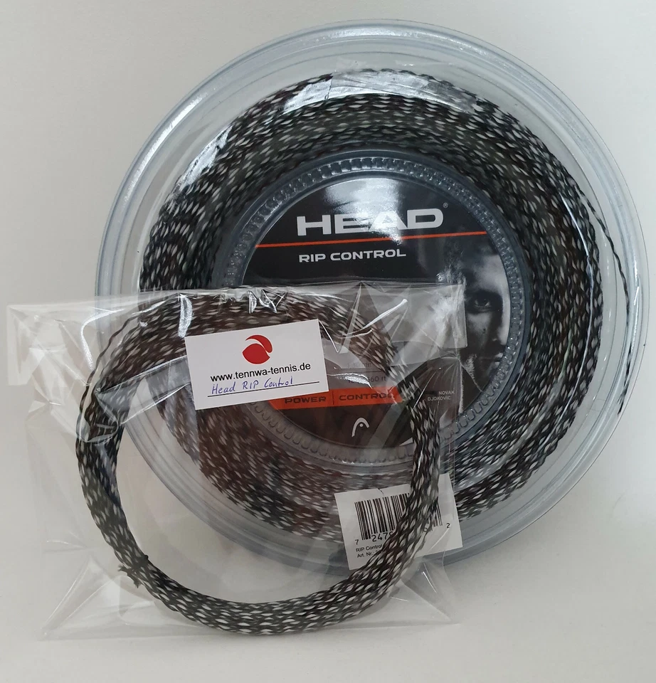 12m (1€/lfd. m) HEAD RIP CONTROL 1,30mm schwarz/weiß - Premium Tennissaite - Bild 1 von 1