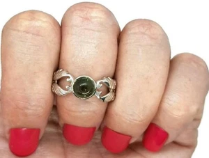 Green Tourmaline Ring, size 7.25 US, Sterling Silver, Earth Energy Stone - Picture 1 of 9