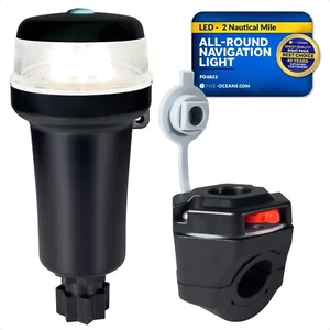 LED Portable All-Round Boat Navigation Light w/ Rail Mount IP67 Battery Operated - Picture 1 of 9