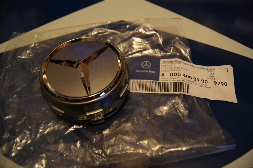 Tapa llanta elevada plateada Mercedes Benz genuino B C CLA GLA E ML GL CLS SL  Foto 1 de 1