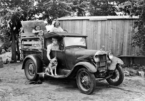 Vintage Old  Ford Model A Truck photo Farm truck 1930s depression dust bowl - Picture 1 of 1