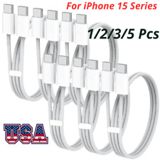 Nylon USB C to Type C Fast Charger Cable PD Cord For iPhone 15 Pro Plus Android