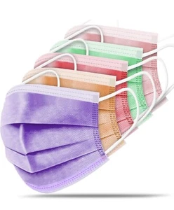 [50 Pcs]For Kids Children Black 3-Ply Disposable Face Mask Earloop Mouth Cover - Picture 1 of 6