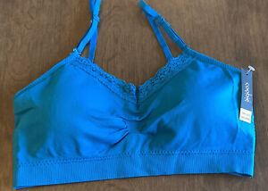 Coobie Intimates Wire-free Bra One Size Removable Cups Blue 9042 NWT