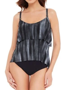MAGICSUIT Tankini Swim Top Black and Grey Size 10 $132 NWT - Picture 1 of 4