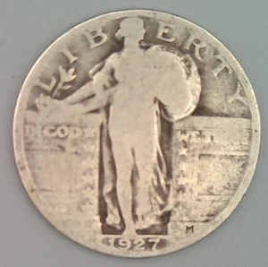 Cuarto de cuarto P Standing Liberty 1927 - 90 % plata circulada - Imagen 1 de 2