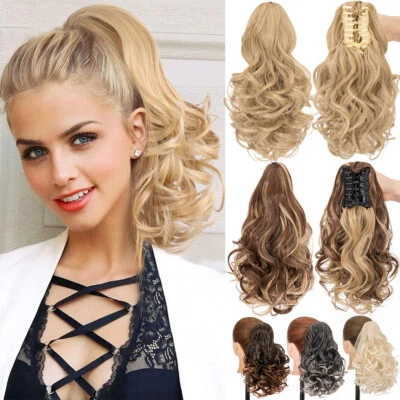 Lady Hairpiece 12" Real Claw Ponytail Clip In Hair Extensions Pony Tail As Human - Image 1 of 4