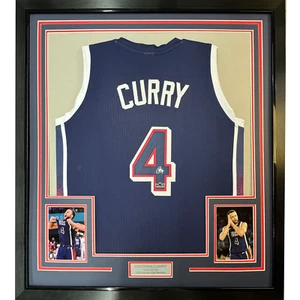 Framed Facsimile Autographed Stephen Steph Curry 35x39 Reprint Laser Auto Jersey - Picture 1 of 2