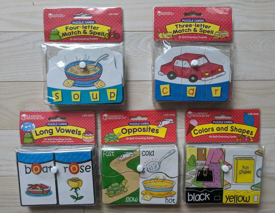 5 Set of Learning Resources Puzzle Cards for language learning - Image 1 of 1