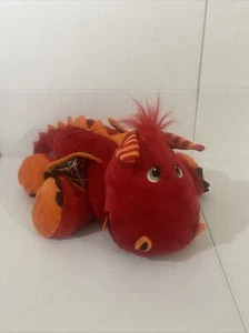 STUFFIES Peluche Blaze Il DRAGO Rosso Arancione Tasche Nascoste Cuscino Imbottito 28" - Foto 1 di 6