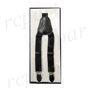 New Kid's Boy's girl's Vesuvio Napoli Suspenders Braces clip on black glitter - Picture 1 of 2