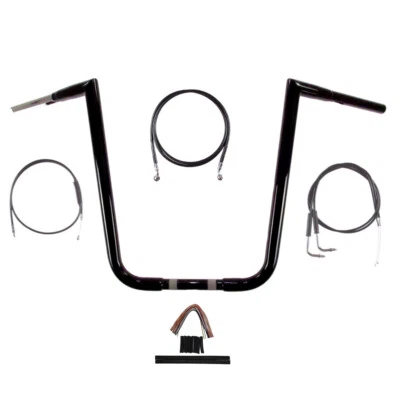 1 1/4" BBlack 18" Jarhead Ape Handlebar Kit 1990-1995 Harley-Davidson Dyna Foto 1 de 3