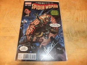 Spider-Woman #1 2015 Marvel Dynamic firmado Hopeless 18/32 Rocket Groot certificado de autenticidad como nuevo - Imagen 1 de 6