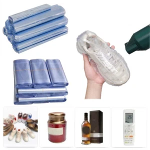 Heat Shrink Wrap Film Flat Bags Candles PVC  Bag Gift Crafts Cosmetic Pack - Picture 1 of 19