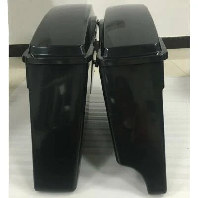 4" 2 Into 1 Stretched Extended Hard Saddlebags Fit For Harley Touring 1993-2013 - Image 1 of 4