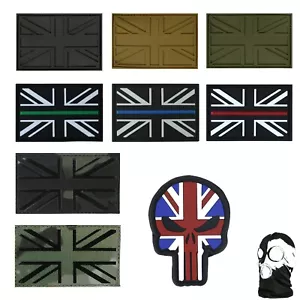 Union Jack Tactical Morale Patch UK Hook & Loop Military PVC Batch Airsoft 3D - Picture 1 of 10
