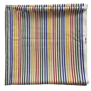 Tessuto Poliestere Setoso Colorato Rigato Vintage 3 Iarde 112” L 56” Larghezza - Foto 1 di 5