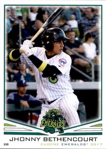 2017 Eugene Emeralds Grandstand #7 Jhonny Bethencourt Pampatar Venezuela VZ Card