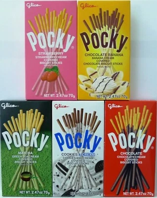 Pocky Biscuit Sticks Variety Pack Chocolate Cookies N Cream Green Tea Strawberry - Image 1 of 4