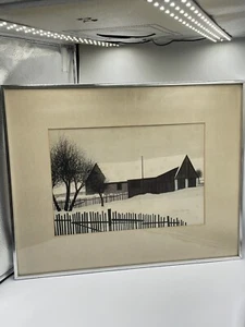 Tacques Deperthes Winter Baum Landschaft Szene gerahmt - Bild 1 von 11