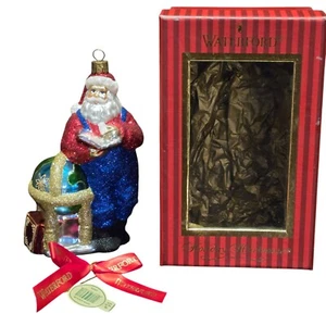 WATERFORD Santa Scholar 6" Glass Christmas Ornament 139234 Holiday Heirlooms - Picture 1 of 7