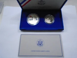 1986 S Statue of Liberty Commemorative 2 Coin Set Proof Dollar and Half Dollar - Picture 1 of 4