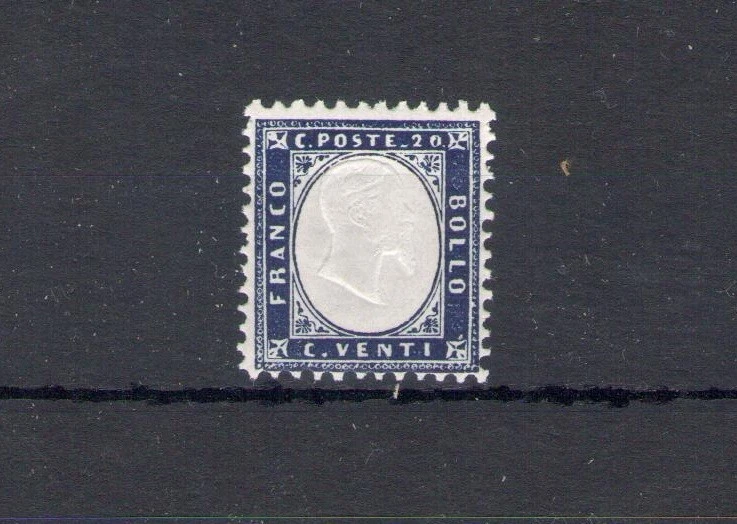 1862 Italy, No. 2 - 20 Cent Indigo, Effige Vittorio Emanuele II, MNH** - Image 1 of 1