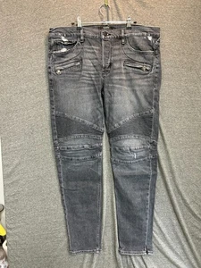 Pantalones de mezclilla Hudson Blinder Biker para hombre 38 grises algodón elástico tiro medio pierna cónica - Imagen 1 de 13