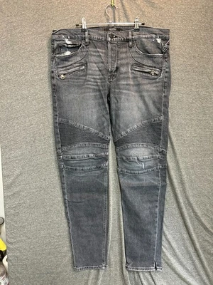 Pantalones de mezclilla Hudson Blinder Biker para hombre 38 grises algodón elástico tiro medio pierna cónica Foto 1 de 4