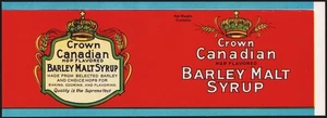 Vintage label CROWN CANADIAN Barley Malt Syrup crown pictured new old stock - Picture 1 of 3