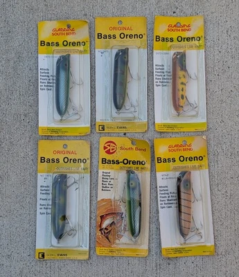 Vintage New Old Stock South Bend Bass Oreno Fishing Lures Lot Of 6 - Image 1 of 4