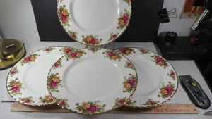 Royal Albert Old Country Roses 10 1/4" Dinner Plates VTG 62 England SET 4 PLATES - Picture 1 of 6