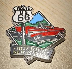 Vintage Car Route 66 Old Town New Mexico Rubber Magnet Travel Collectible - Picture 1 of 6