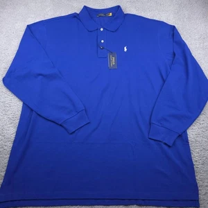 Polo Ralph Lauren Herren Langarm Poloshirt Größe 3XLT Blau Mesh Classic Preppy - Bild 1 von 7