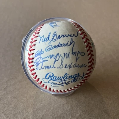 JUEGO DE BÉISBOL FIRMADO OLDTIMER con remolcador McGRAW TONY OLIVA JIM WYNN MJR Foto 1 de 4