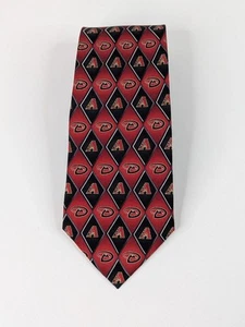 Corbata de béisbol Arizona Diamondbacks para hombre con logotipo de diamante de seda negra roja MLB - Imagen 1 de 6