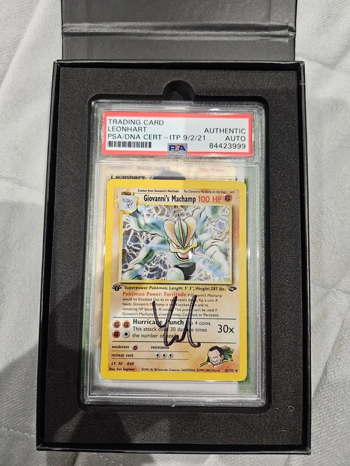 Leon Hart PSA Graded Authentic Autograph Gym Challenge Giovanni's Machamp 6/132 - Image 1 of 4