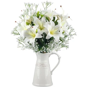 Giegxin 18 Pcs Artificial Tiger Lily Flowers Easter Lily Real Touch Lily Whit... - Picture 1 of 8