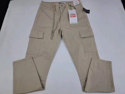 NWT Celebrity Pink Womens Hi Rise Skinny Cargo Pant Beige Size 5/27 #6810 - Image 1 of 4