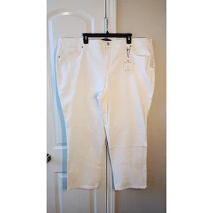 Pantalones de mezclilla adelgazantes Gloria Vanderbilt Amanda para mujer talla 24W cortos vintage blancos nuevos con etiquetas - Imagen 1 de 20
