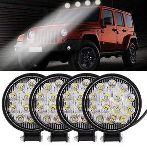 42W Flood Spot Work LED Light Bar Round Lamp Driving Offroad SUV Car Truck Slim - Picture 1 of 18