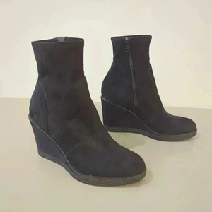 Botines de cuña de gamuza negra Zodiac con cierre de cremallera lateral - Imagen 1 de 10