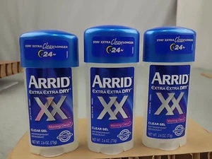 READ 3x Arrid Extra Extra Dry Morning Clean Clear Gel Antiperspirant Deodorant - Picture 1 of 7