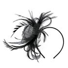 Hat Decor Cocktail Hair Clip Fascinator Headband Women Feather Large Floral